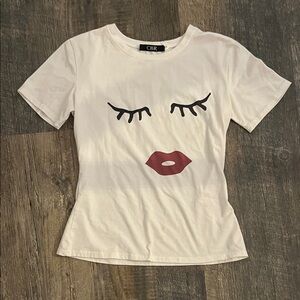 CBR Women's Cream Tee with Face Design